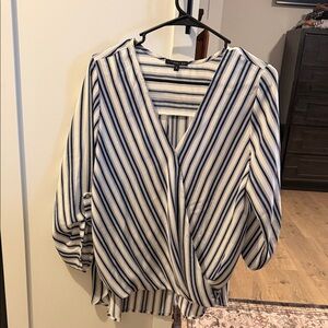 West Kei Navy and White Striped Blouse